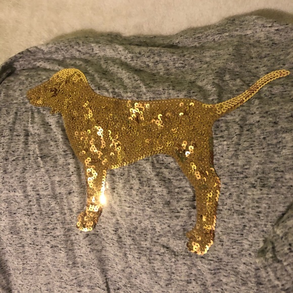 VS Pink Long Sleeve Sequin Dog Shirt - Picture 4 of 5